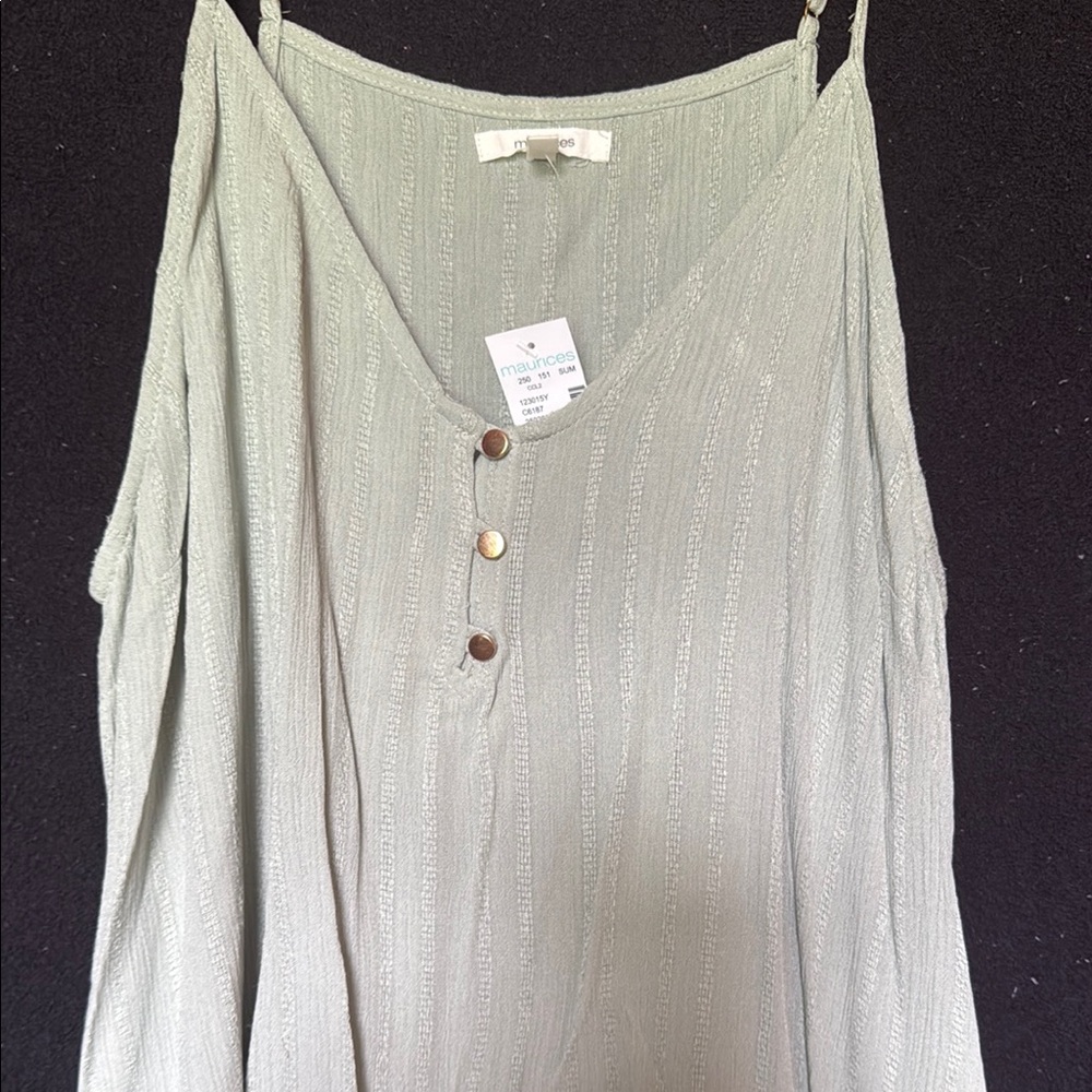Maurices Light Green Camisole with Button Detail - Picture 2 of 4